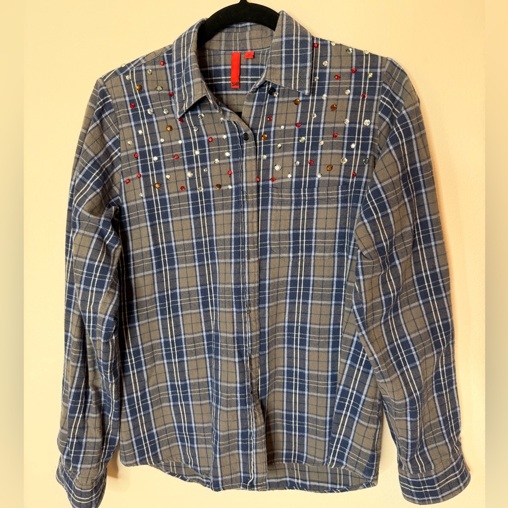 5/48 Blue and Brown Plaid Button Down Shirt